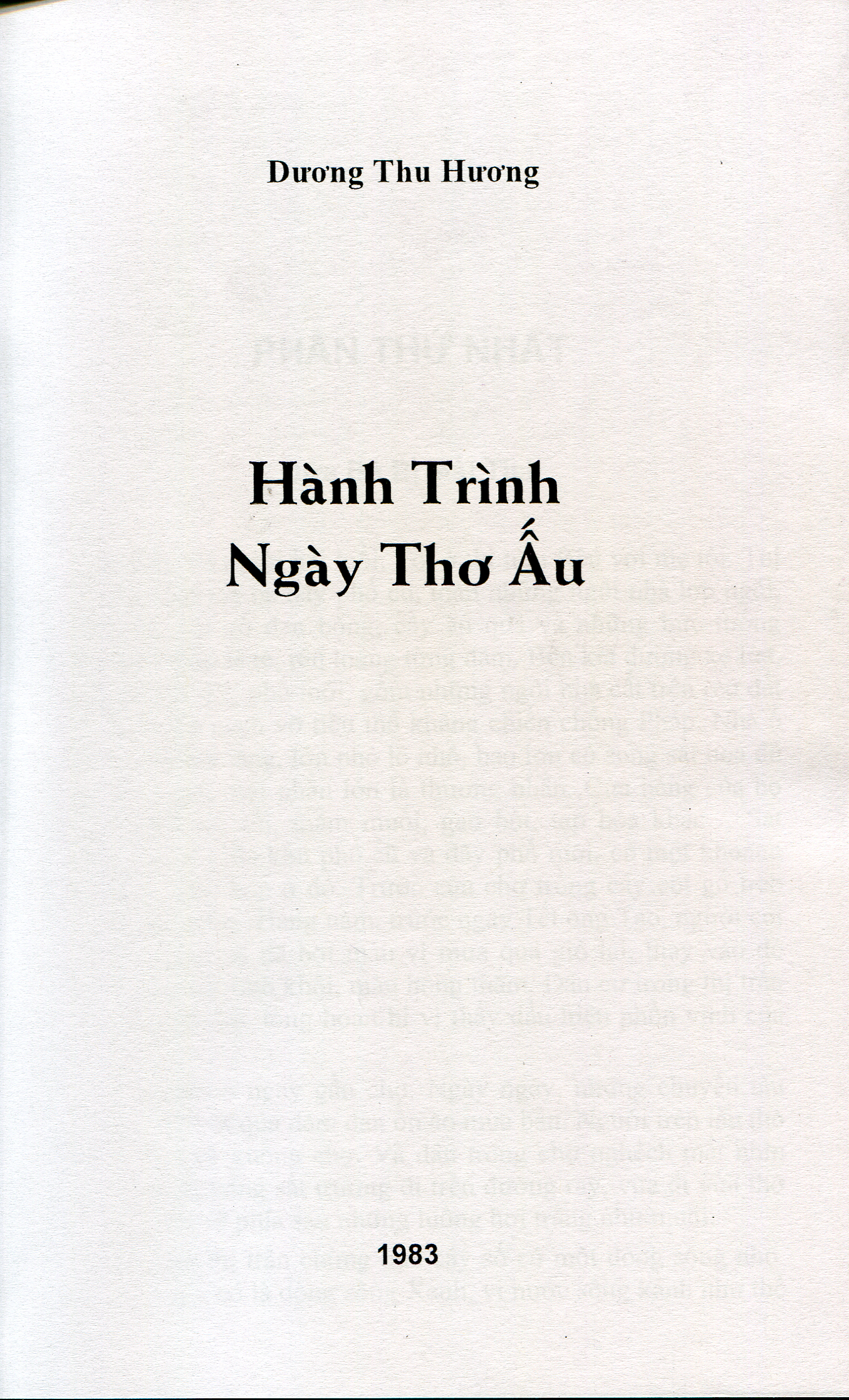 Hành Trình Ngày Thơ Ấu 